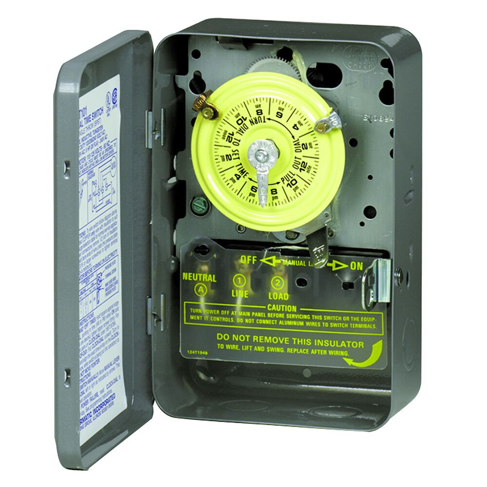 Intermatic T101 24 Hour Mechanical Time Switch, 120 VAC, 60Hz