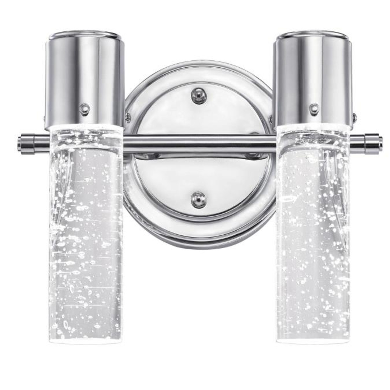 Westinghouse 6307700 Cava Two-Light LED Indoor Wall Fixture, Chrome Finish  with Bubble Glass