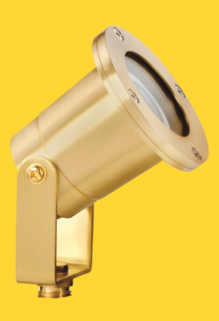 Corona Lighting CL-511-BR Solid Brass Outdoor Directional Light, 12V, 50W MR16, Natural Brass