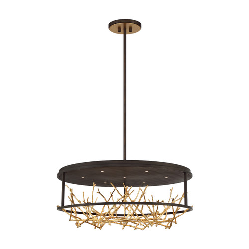 Eurofase Lighting 38097-010 Aerie 7-Light Round LED Chandelier, 42W, 450 Lumens, 3000K, Bronze and Gold