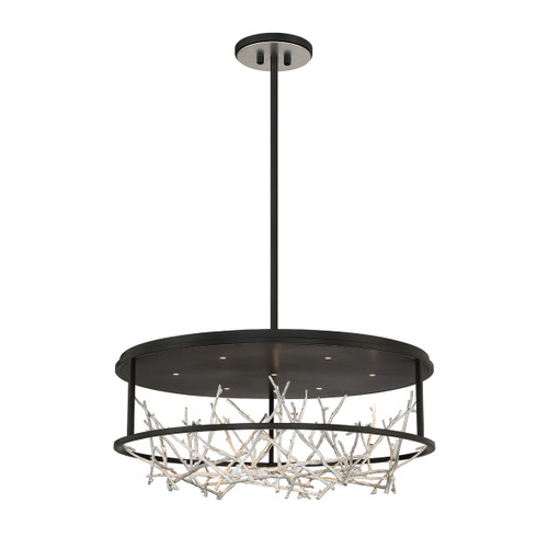 Eurofase Lighting 38097-027 Aerie 7-Light Round LED Chandelier, 42W, 450 Lumens, 3000K, Black and Silver