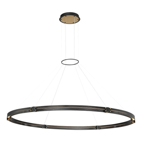 Eurofase Lighting 37055-011 Admiral Large Round LED Chandelier, 99W, 1600 Lumens, 3000K, Matte Black and Gold