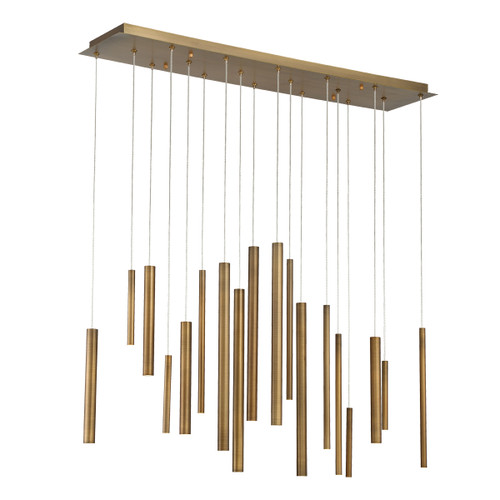 Eurofase Lighting 31446-035 Santana 42" Linear LED Chandelier, 18W, 550 Lumens, 3000K, Antique Brass