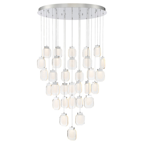 Eurofase Lighting 37193-020 Paget 31-Light LED Chandelier, 155W, 4500 Lumens, 3000K, Chrome