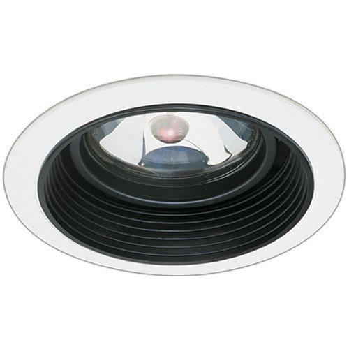 Elco Lighting EL2575B 6" Baffle Trim with Adjustable Gimbal Ring, Black with White Trim