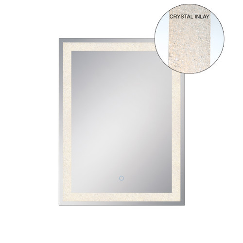 Eurofase Lighting 33824-017 Silvana 24" X 32" Rectangular LED Back-Lit Mirror with Crystal Inlay, 70W, Adjustable Color Temperature (3000K/4500K/6400K)