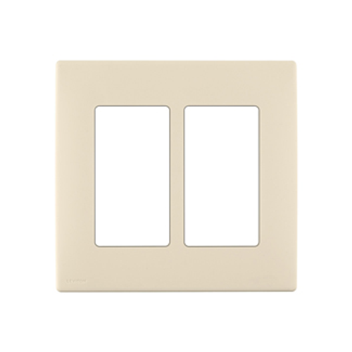 Leviton REWP2-GC Renu 2-Gang Screwless Snap-on Wallplate, Gold Coast White