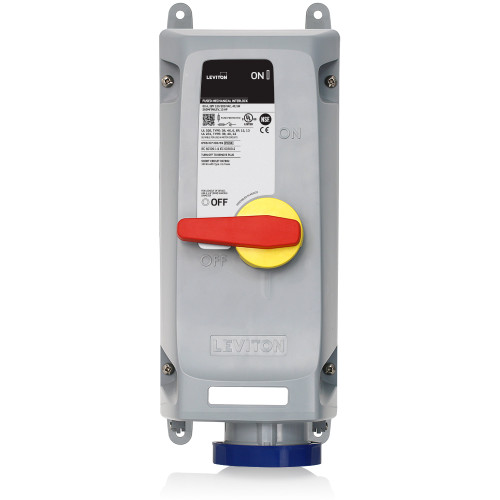 leviton, pin, sleeve, pin and sleeve, iec 60309, lev series, industrial, industrial grade, fused, mechanical interlock, watertight