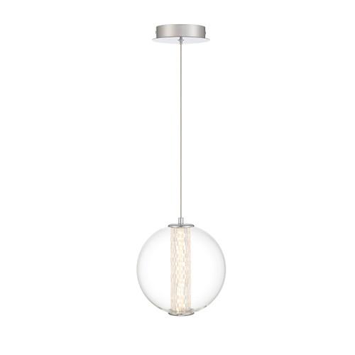 Eurofase Lighting 45735-011 Atomo 1-Light LED Pendant, 11W, 179 Lumens, 3000K, Chrome with Clear Glass