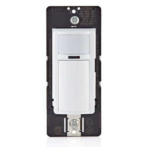 Leviton DOS02-LW Decora Occupancy Motion Sensor Switch, Auto-On, Single Pole, 150W LED/CFL, 250W Incandescent/Halogen, 200VA MLV, 250A ELV, White