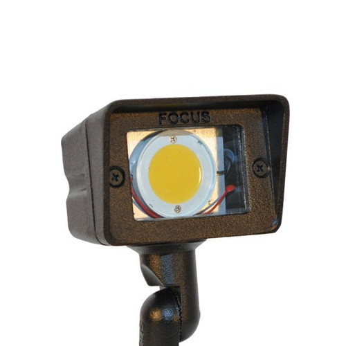 Focus Industries DL-15SM-LEDPR412V-WIR Aluminum 12V 4W 3000K Integrated LED Flood Light, Weathered Iron