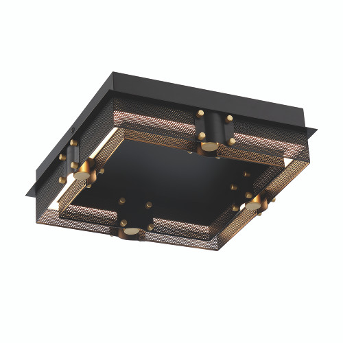 Eurofase Lighting 42715-016 Admiral Indoor LED Flushmount, 20W, 610 Lumens, 3000K, Black and Gold