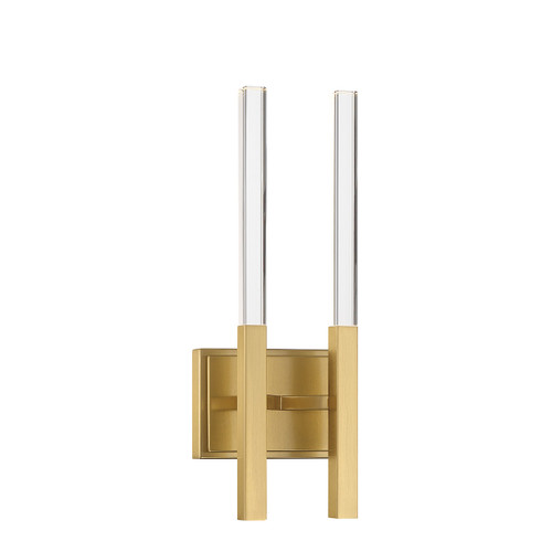 Eurofase Lighting 46426-031 Benicio 2-Light Crystal LED Vanity, 12W, 432 Lumens, 3000K, Brushed Gold