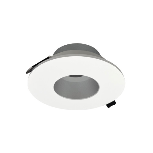 Nora Lighting NIOC-4RPHHZMPW 4" Iolite Canless Round Pinhole Trim, Haze Pinhole with Matte Powder White Flange