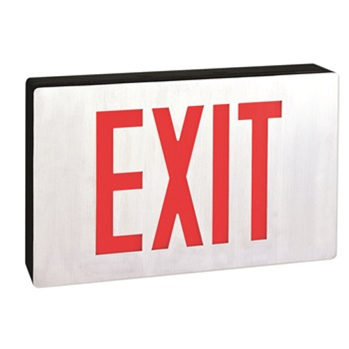 Nora Lighting NX-606-LED/R/2F Die-Cast LED Exit Sign with Battery Backup, Double Face, Red Letters