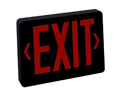 Nora Lighting NX-603-LED/BR Thermoplastic LED Exit Sign with Battery Backup, Black Housing with Red Letters