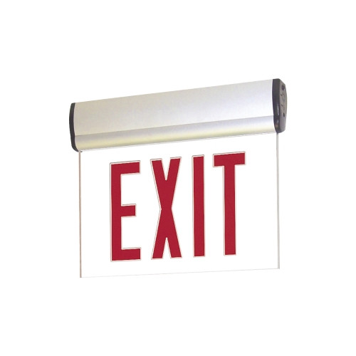 Nora Lighting NX-810-LEDRCW LED Exit Sign, AC Only, Single Face/Clear Acrylic, White Housing with Red Letters