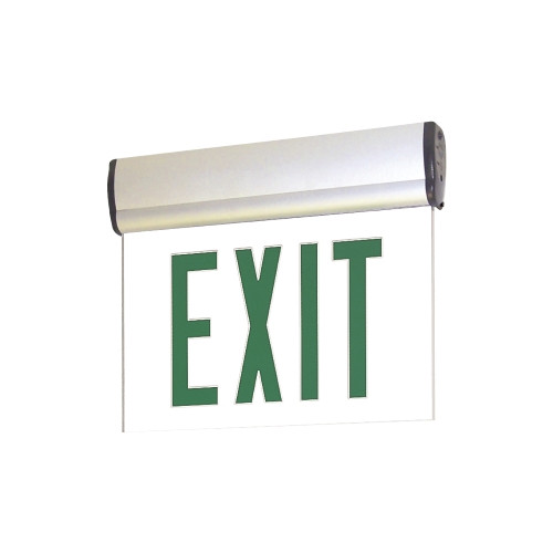 Nora Lighting NX-810-LEDGCA LED Exit Sign, AC Only, Single Face/Clear Acrylic, Aluminum Housing with Green Letters