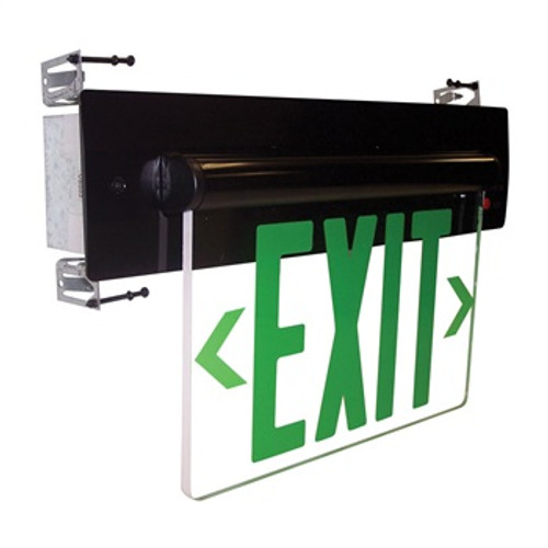 Nora Lighting NX-813-LEDGCA LED Exit Sign, AC Only, Single Face/Clear Acrylic, Aluminum Housing with Green Letters