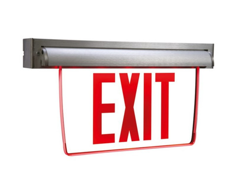Sure-Lites EUX6RWH EdgeLit LED Exit Sign, AC Only, Universal Face, Red Color Exit, White Housing