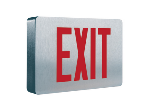 Sure-Lites CX61 Die Cast Aluminum LED Exit Sign, AC Only, Single Face, Brushed Aluminum