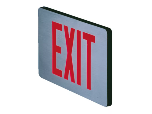 Sure-Lites TPX62R Thin Profile LED Exit Sign, AC Only, Double Face, Brushed Aluminum with Red Letters