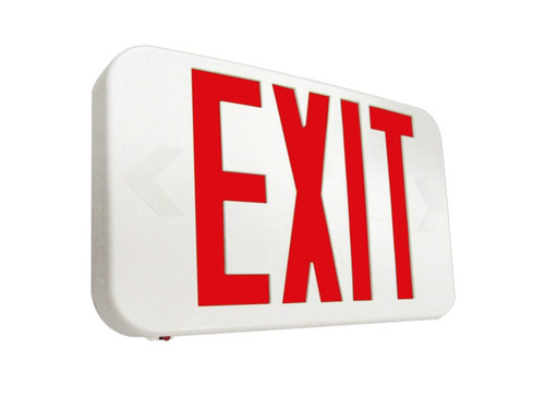 Sure-Lites APX7R Thermoplastic LED Exit Sign, Nickel Cadmium Battery, White with Red Letters
