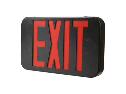Sure-Lites APX7RBK Thermoplastic LED Exit Sign, Nickel Cadmium Battery, Black with Red Letters
