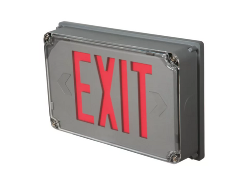 Sure-Lites UX61 Industrial Outdoor LED Exit Sign, AC Only, Single Face, Silver