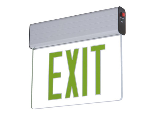 Sure-Lites EUS60R Surface EdgeLit LED Exit Sign, AC Only, Universal Face, 120-277V, Anodized Aluminum with Red Letters