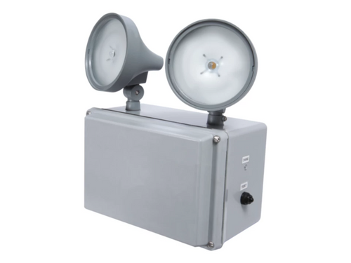 Sure-Lites SELIN25R10SD Industrial LED Emergency Light with Self-Diagnostics, 25 Ft. Spacing, 10W Remote Capacity, Grey