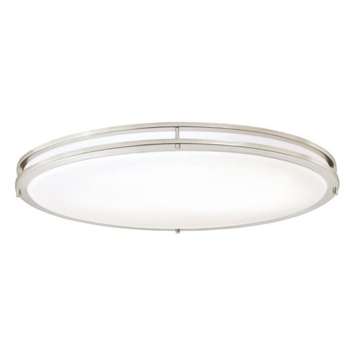 Westinghouse 6307800 Lauderdale 32-1/2-Inch Oval Dimmable LED Indoor Flush Mount Ceiling Fixture, Brushed Nickel Finish with White Acrylic Shade