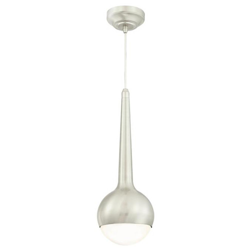 Westinghouse 6329700 One-Light Dimmable LED Indoor Mini Pendant, Brushed Nickel Finish with Frosted Opal Glass