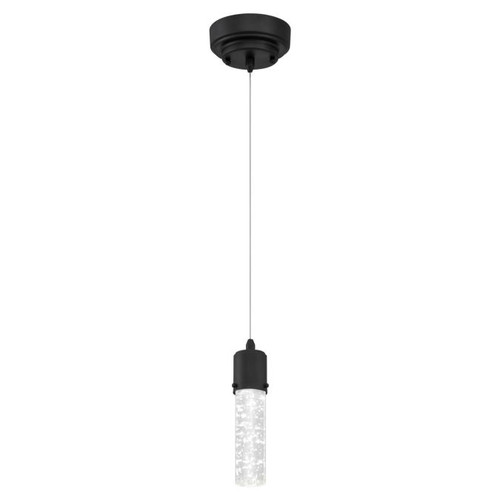 Westinghouse 6372300 Cava LED Indoor Mini Pendant, Matte Black Finish with Bubble Glass