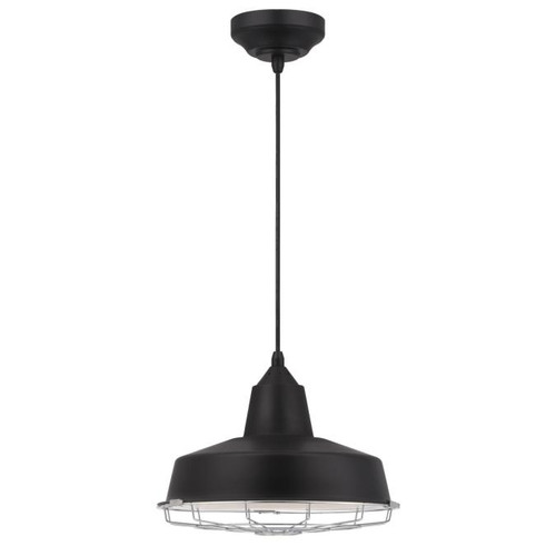Westinghouse 6401000 Academy LED Indoor Pendant, Black Finish with Removeable Chrome Cage