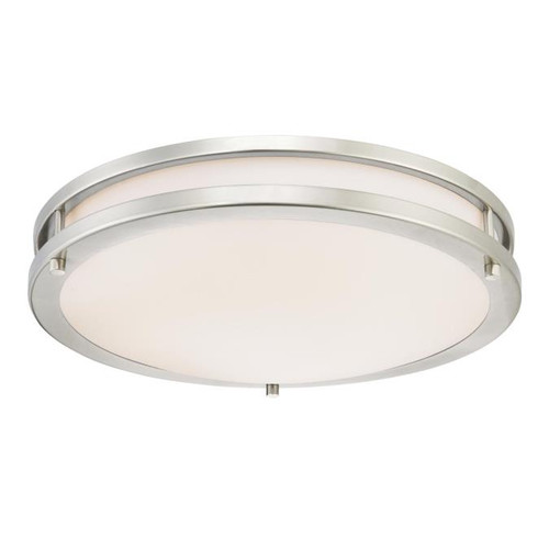 Westinghouse 6401200 Lauderdale 15-3/4-Inch Dimmable LED Indoor Flush Mount Ceiling Fixture, Brushed Nickel Finish with White Acrylic Shade