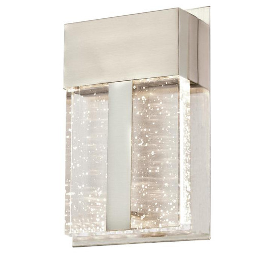 Westinghouse 6349000 Cava II One-Light LED Outdoor Wall Fixture, Brushed Nickel Finish with Bubble Glass