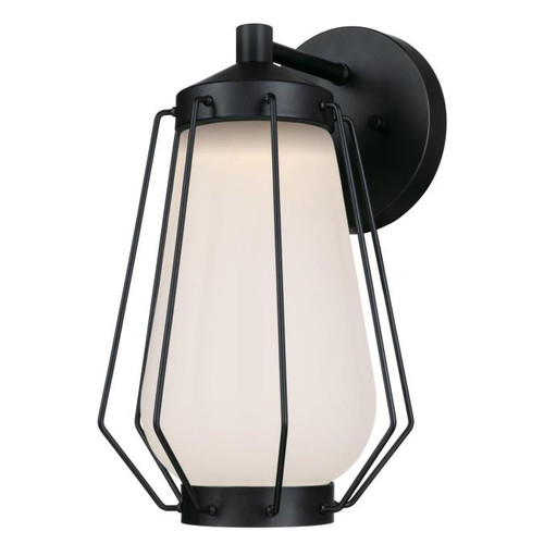 Westinghouse 6373600 Corina Dimmable LED Outdoor Wall Fixture, Matte Black Finish with Frosted Glass