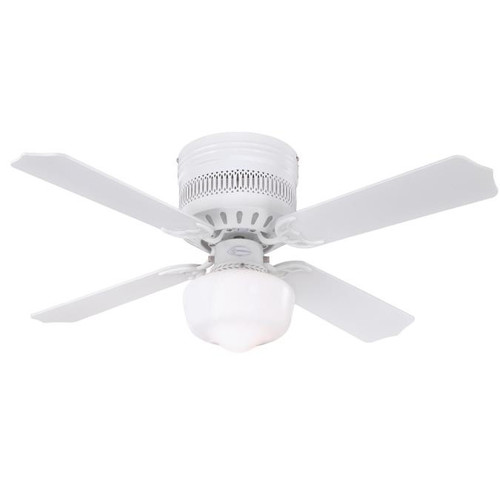 Westinghouse 7231200 Casanova Supreme LED 42" Indoor Ceiling Fan, White Finish with Reversible White/White Washed Pine Blades, Opal Schoolhouse Glass