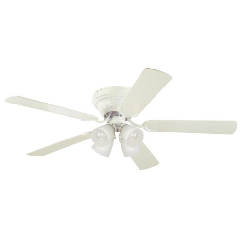 Westinghouse 7232300 Contempra IV Dimmable LED 52" Indoor Ceiling Fan, White Finish with Reversible White/White Washed Pine Blades, Frosted Ribbed Glass