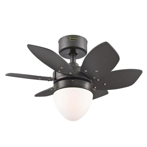 Westinghouse 7232800 Origami Dimmable LED 24" Indoor Ceiling Fan, Espresso Finish with Reversible Espresso/Applewood Blades, Opal Frosted Glass
