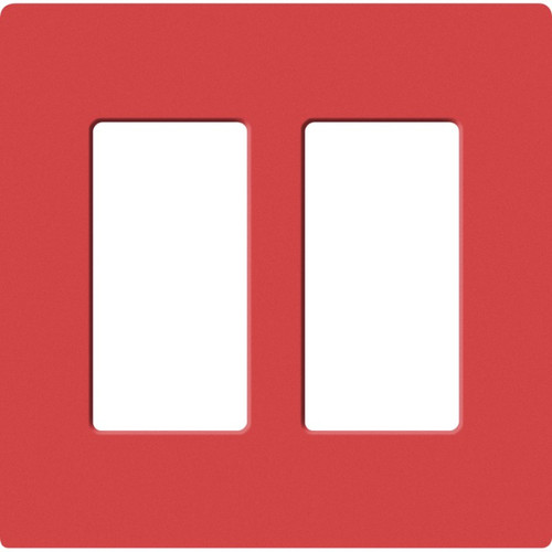 Lutron SC-2-SR Satin Decora 2-Gang Screwless Wallplate, Signal Red