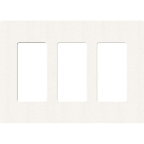 Lutron SC-3-BW Satin Decora 3-Gang Screwless Wallplate, Brilliant White