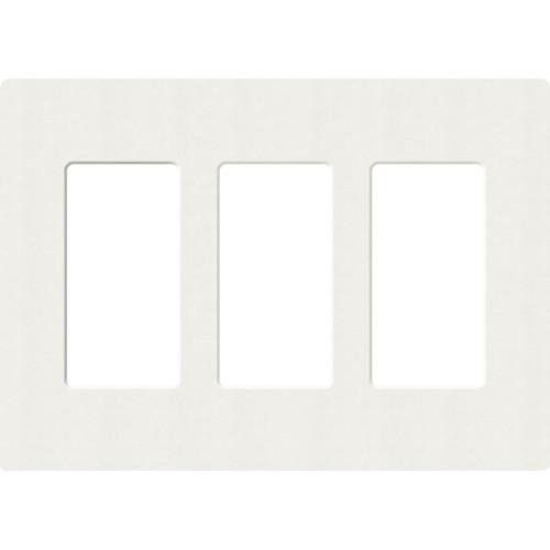 Lutron SC-3-GL Satin Decora 3-Gang Screwless Wallplate, Glacier White