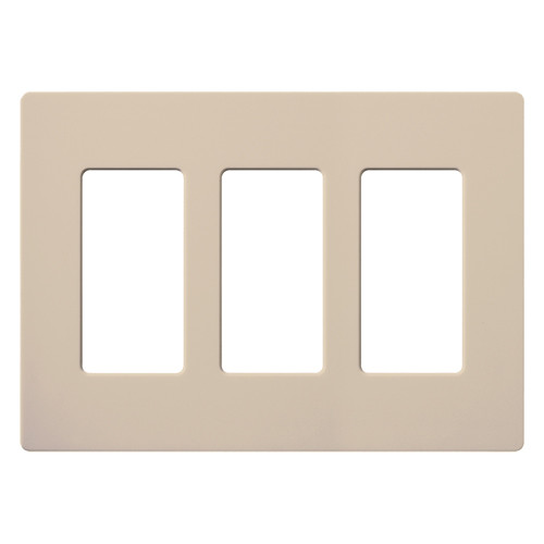 Lutron SC-3-TP Satin Decora 3-Gang Screwless Wallplate, Taupe