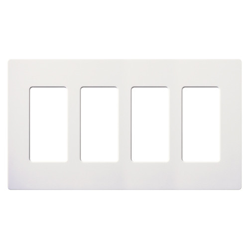 Lutron SC-4-SW Satin Decora 4-Gang Screwless Wallplate, Snow White