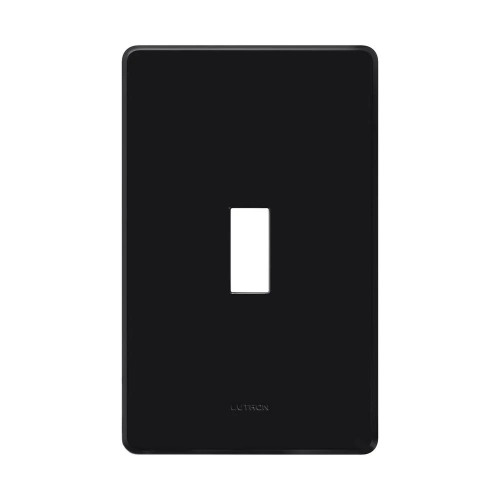 Lutron FW-1-BL Fassada Traditional Toggle 1-Gang Screwless Wallplate, Matte Finish, Black