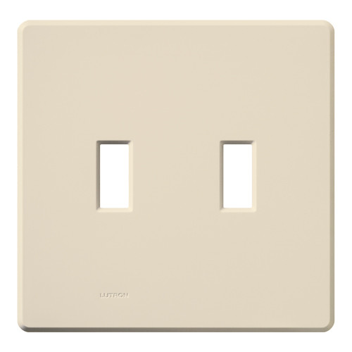 Lutron FW-2-LA Fassada Traditional Toggle 2-Gang Screwless Wallplate, Matte Finish, Light Almond