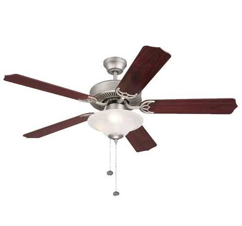 Westgate WFL-105-PC-5B-52-SN-RWSO 52" 5-Blade Ceiling Fan with Light, 7W, 3000K, Satin Nickel with Reversible Rosewood & Silver Oak Blades