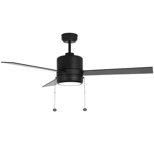 Westgate WFL-115-PC-3B-52-MCT-BK-BK 52" 3-Blade Ceiling Fan with Light, 20W, Adjustable CCT (3000K/4000K/5000K), Black with Black Blades